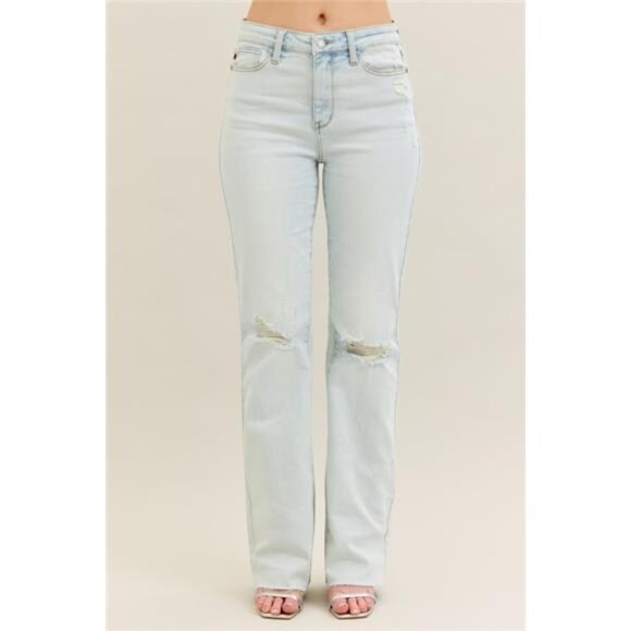 NWT Judy Blue Full Size Destroy & Fray Hem Bootcut Jeans Plus Size - Picture 2 of 7